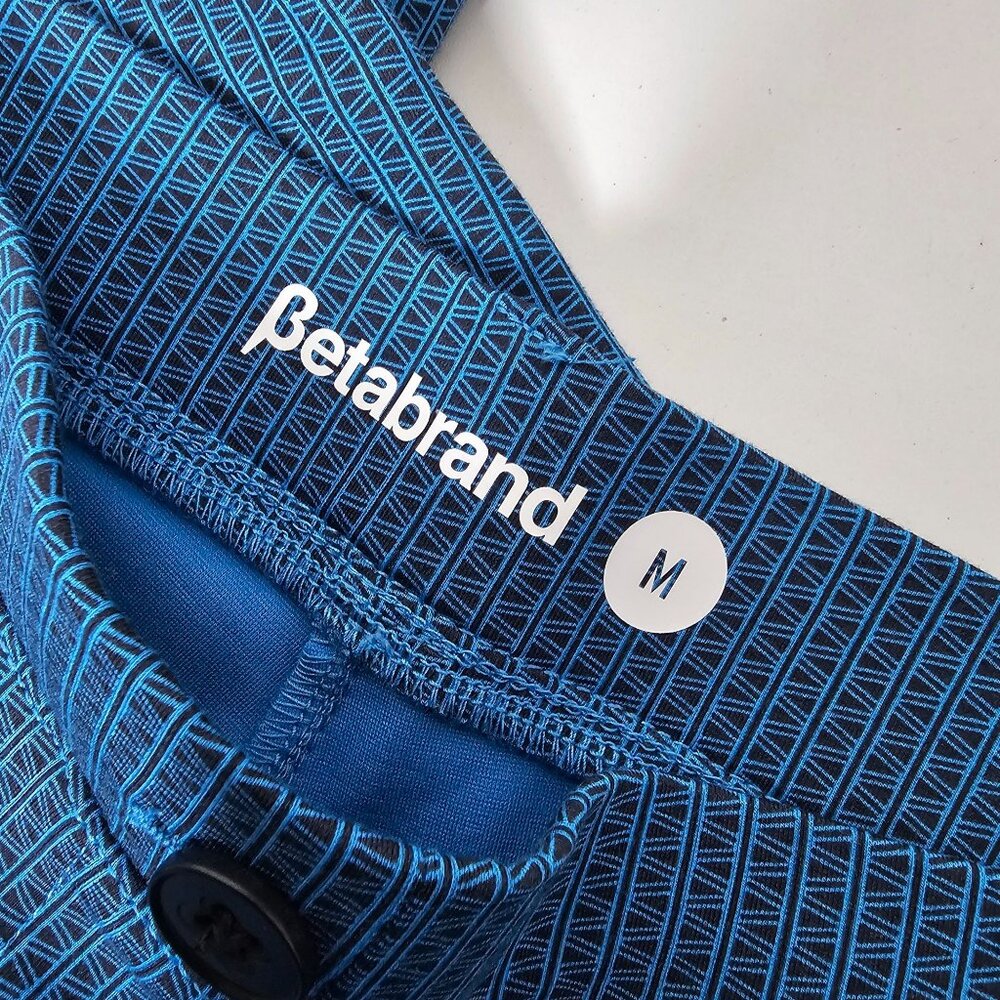 ⭐️Betabrand M Blue Patterned Two Pocket Straight Leg Yoga Stretch Dress Pants - Picture 5 of 6